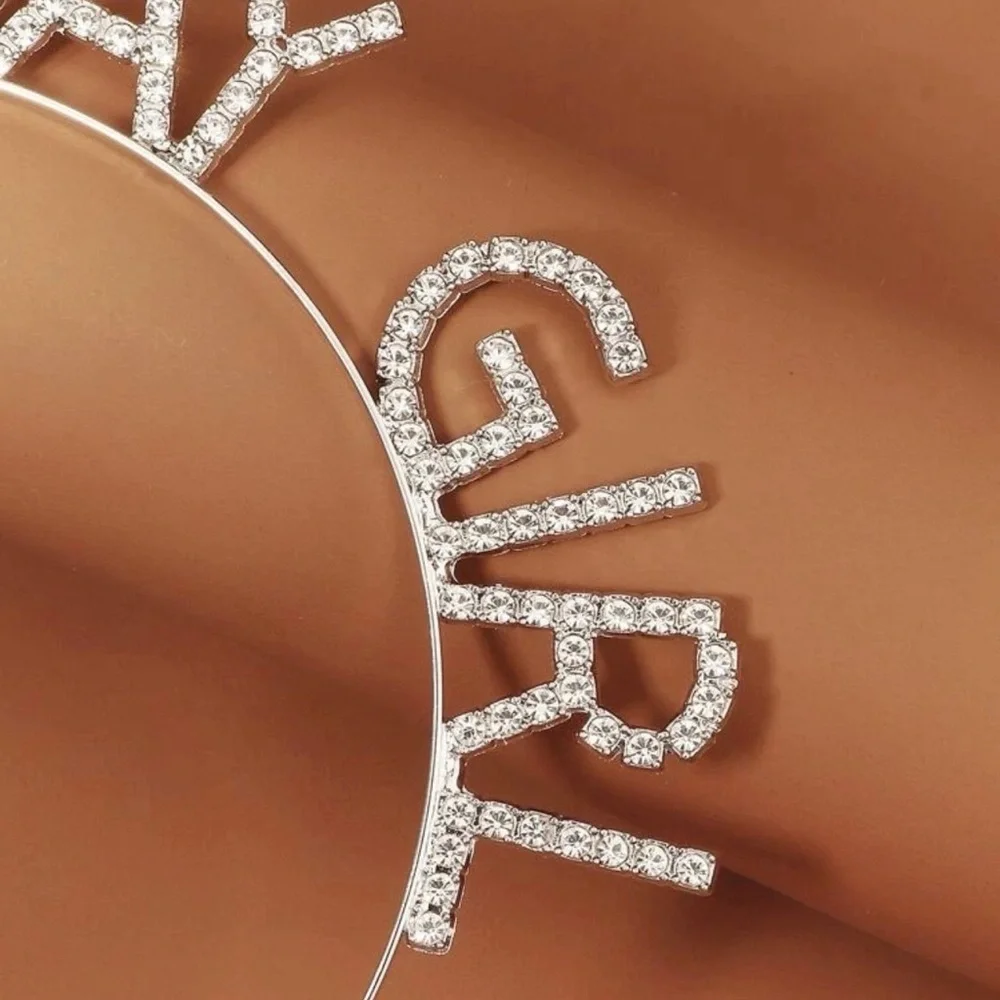 Brand New Silver Rhinestone Birthday Girl Headband